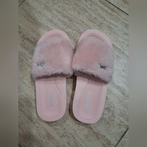 Michael Kors Pink Furry Slides